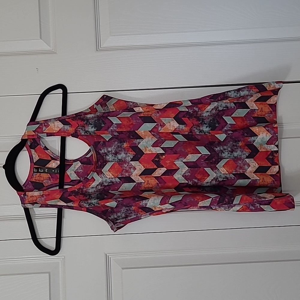Multicolored Chevron Athletic Fitness Tank Top, Size Small, Like New Condition